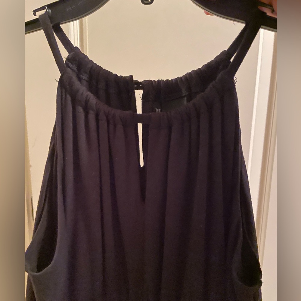 🖤 NEW DIRECTIONS BLK SLEEVELESS MAXI DRESS W STRAPS AND BUTTON CLOSURE SZ PL EUC - Picture 2 of 13